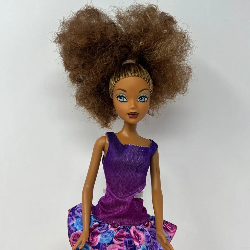 Barbie My Scene Madison‎ Doll 12 Inch Purple Floral Dress White Heels 1999